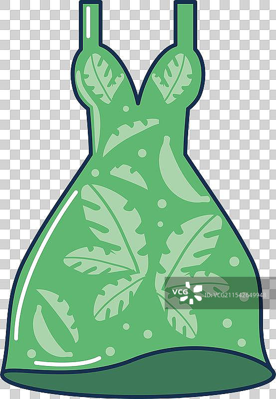 女性绿色连衣裙夏季服装图片素材