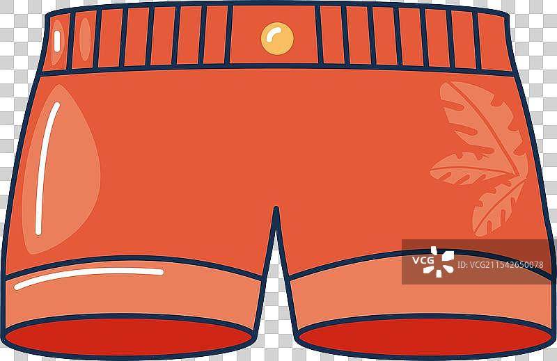 红色男士泳衣夏季服装图标图片素材