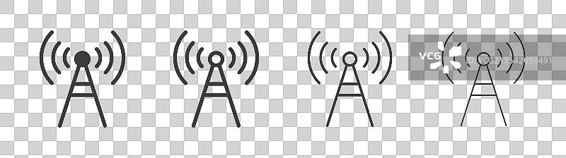 天线矢量图标集图片素材
