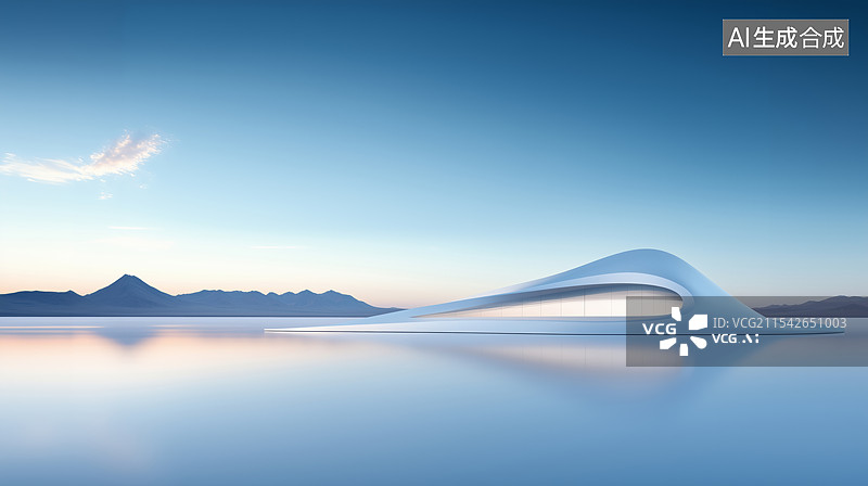 【AI数字艺术】极简主义建筑 广场 汽车广告图片素材