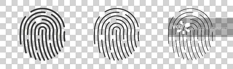 指纹矢量图标集图片素材