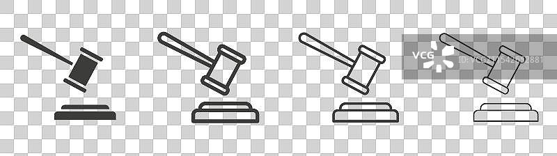 法槌矢量图标集图片素材