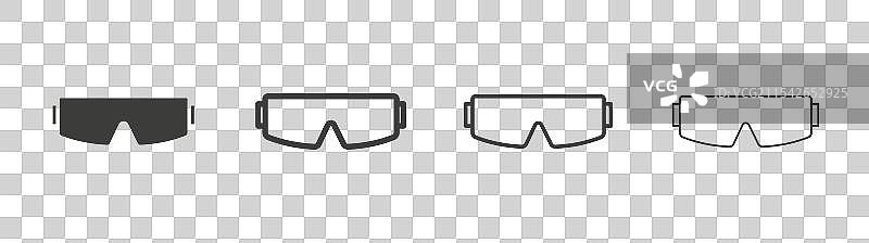 护目镜矢量图标集图片素材