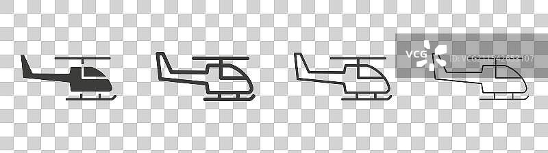 直升机矢量图标集图片素材