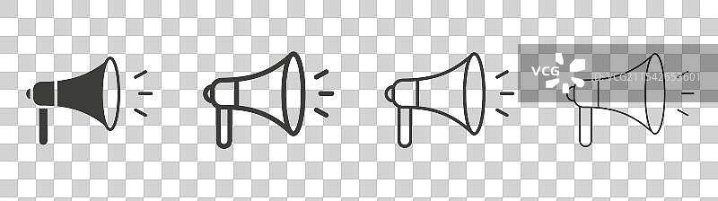 扩音器矢量图标集图片素材