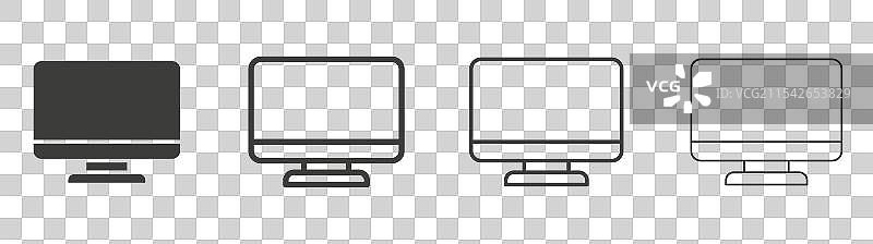 监视器矢量图标集图片素材