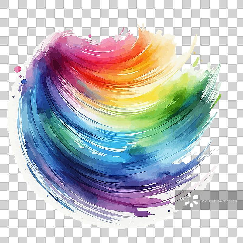 五彩斑斓的水彩手绘纸张纹理撕裂效果图片素材