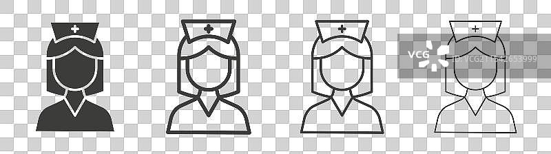 护士矢量图标集图片素材