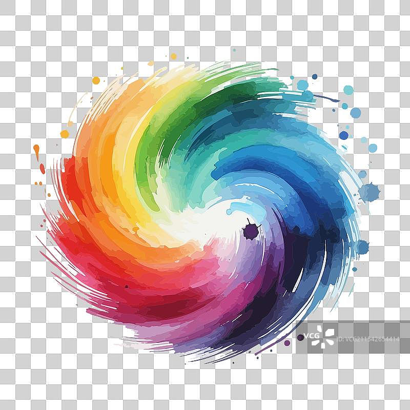 五彩斑斓的水彩手绘纸张纹理撕裂效果图片素材