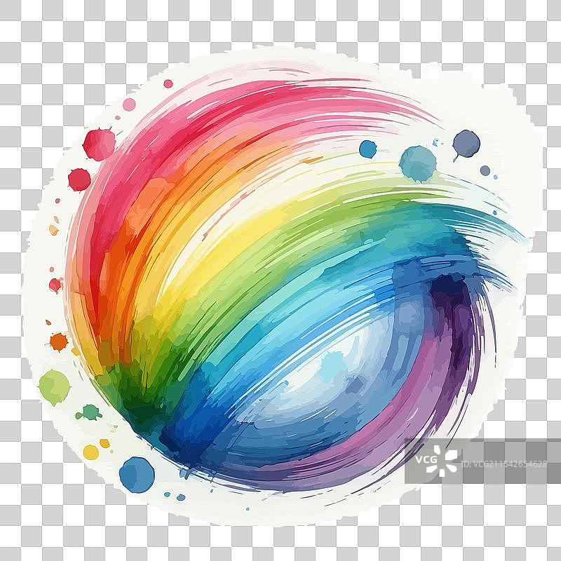 五彩斑斓的水彩手绘纸张纹理撕裂效果图片素材