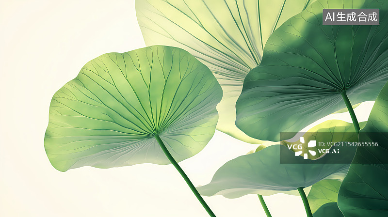 【AI数字艺术】大片荷叶透视图图片素材