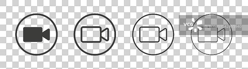 视频通话矢量图标集图片素材
