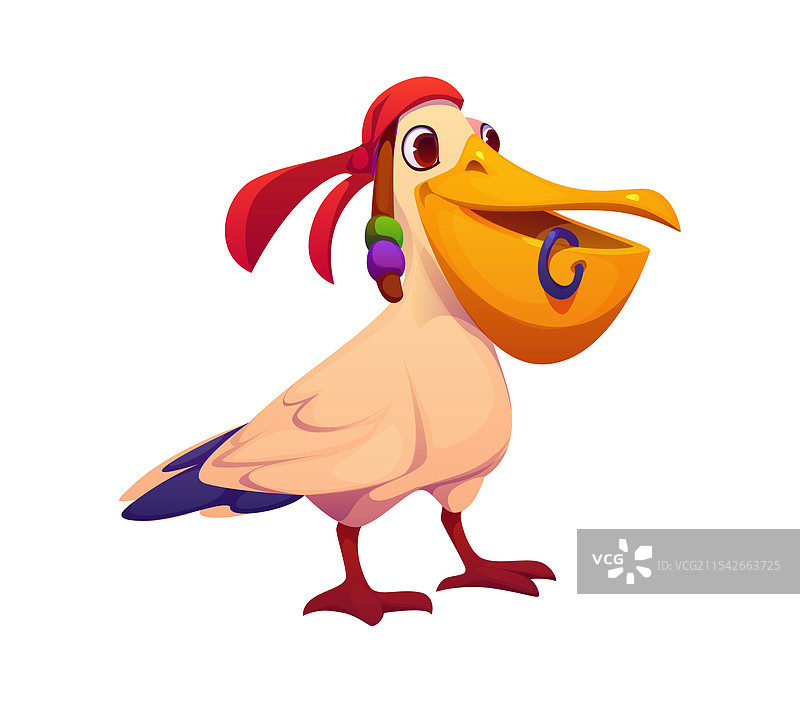 搞笑的卡通海鹦鹉海盗动物图片素材