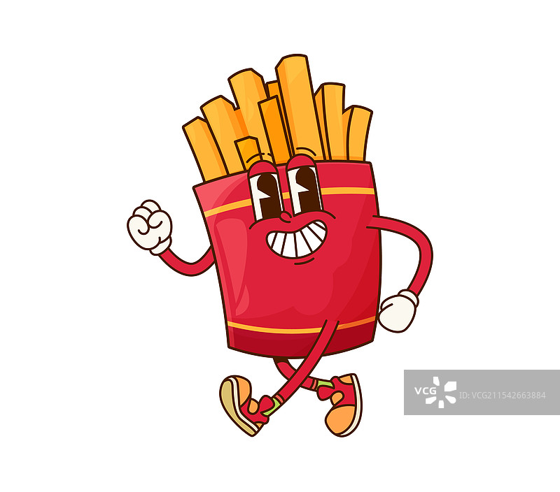 卡通风格的快餐薯条酷炫角色图片素材
