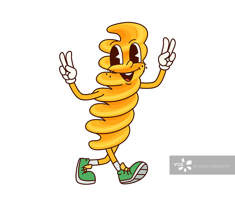 意大利面螺旋面可爱的卡通角色图片素材