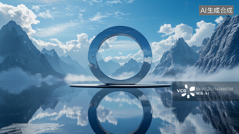 【AI数字艺术】海边石板展示平台图片素材