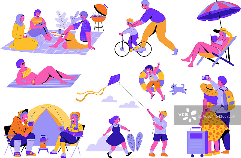 多元化的人们享受户外活动图片素材