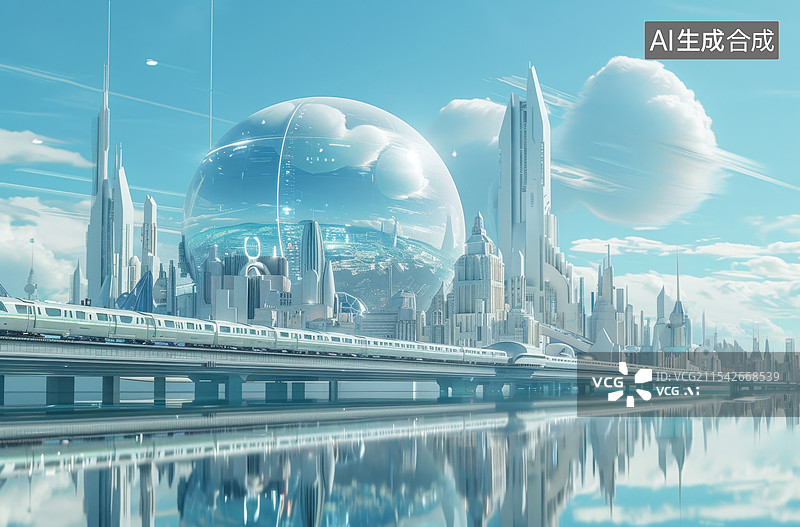 【AI数字艺术】城市楼群建筑模型图片素材