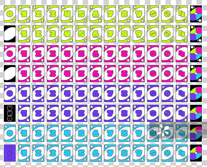 复古风格的搞笑纸牌游戏UNO图片素材