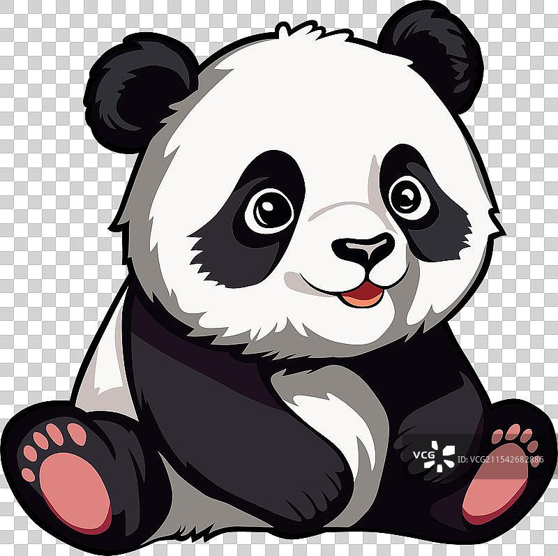 可爱的小熊猫卡通图案图片素材
