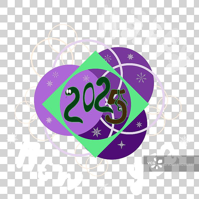 带有符号图像的新年贺卡图片素材