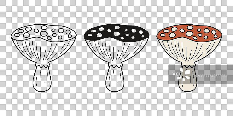 平面手绘卡通毒蝇伞图片素材