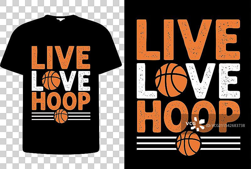 生活、热爱、篮球运动员T恤设计图片素材