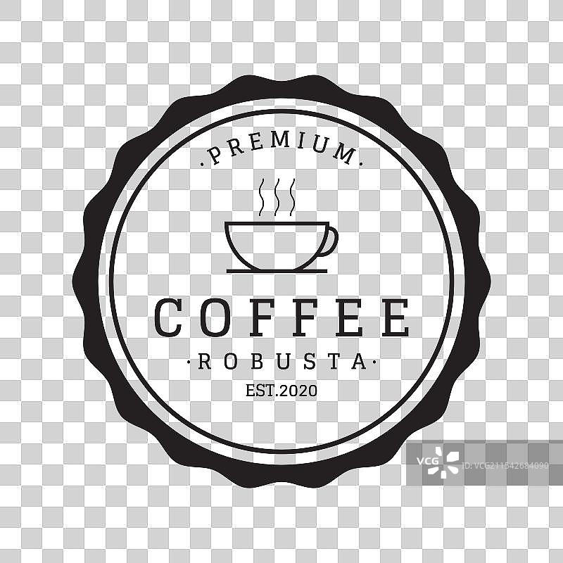 阿拉比卡咖啡杯和咖啡的标志设计图片素材