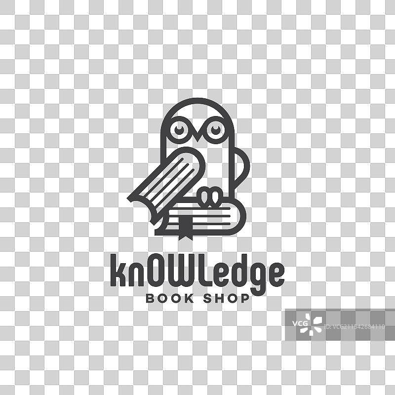 书本猫头鹰标志图片素材