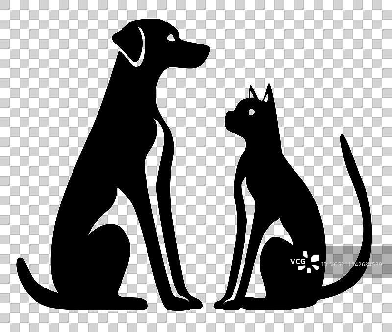 坐着的猫和狗图标 猫和狗图片素材