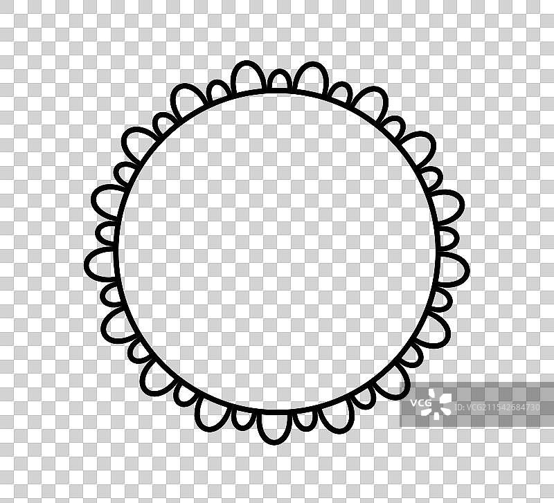 简单的圆形波浪边框图片素材