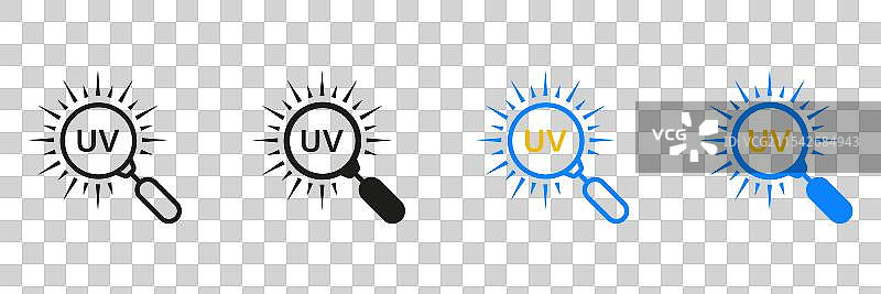 紫外线研究线条和轮廓图标图片素材