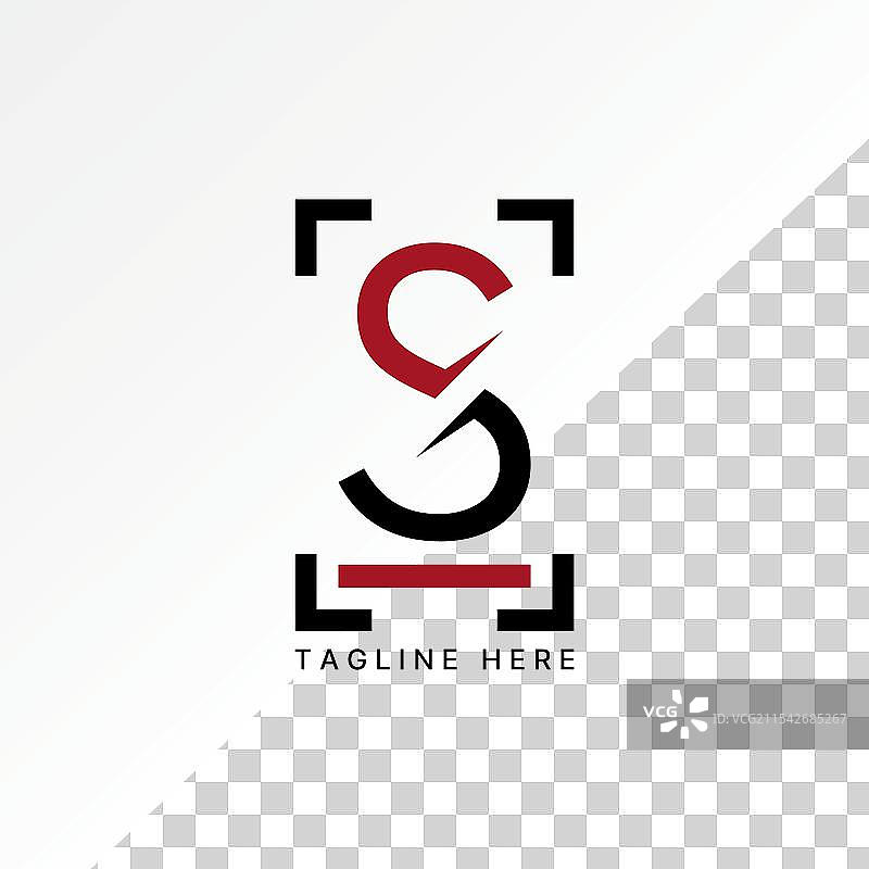 股票初始字母“S”切割字体线条捕捉侧面图片素材