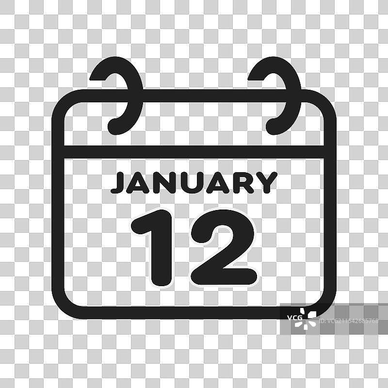 图标页面日历 - 1月12日图片素材
