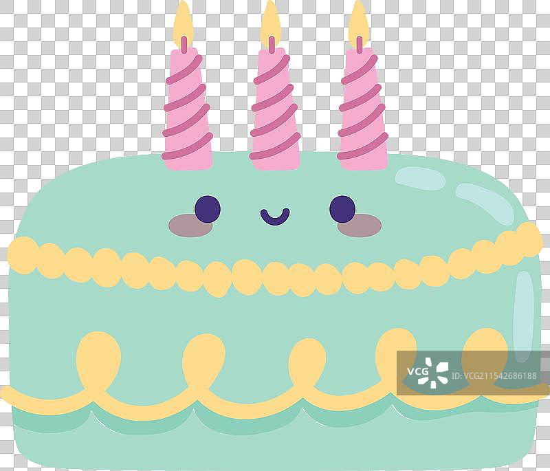 可爱的生日蛋糕和蜡烛图片素材