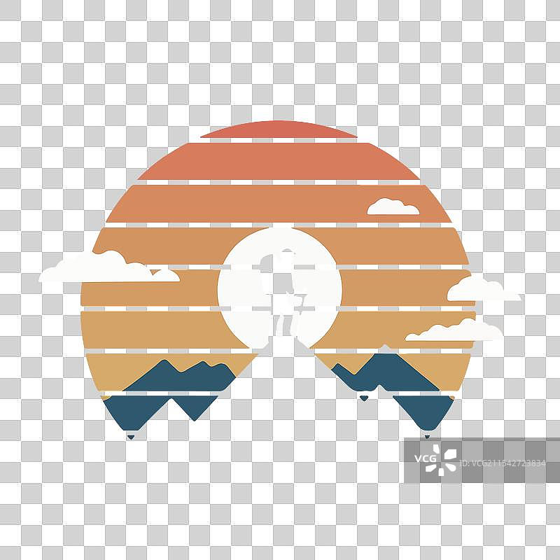 男士徒步旅行T恤设计图片素材