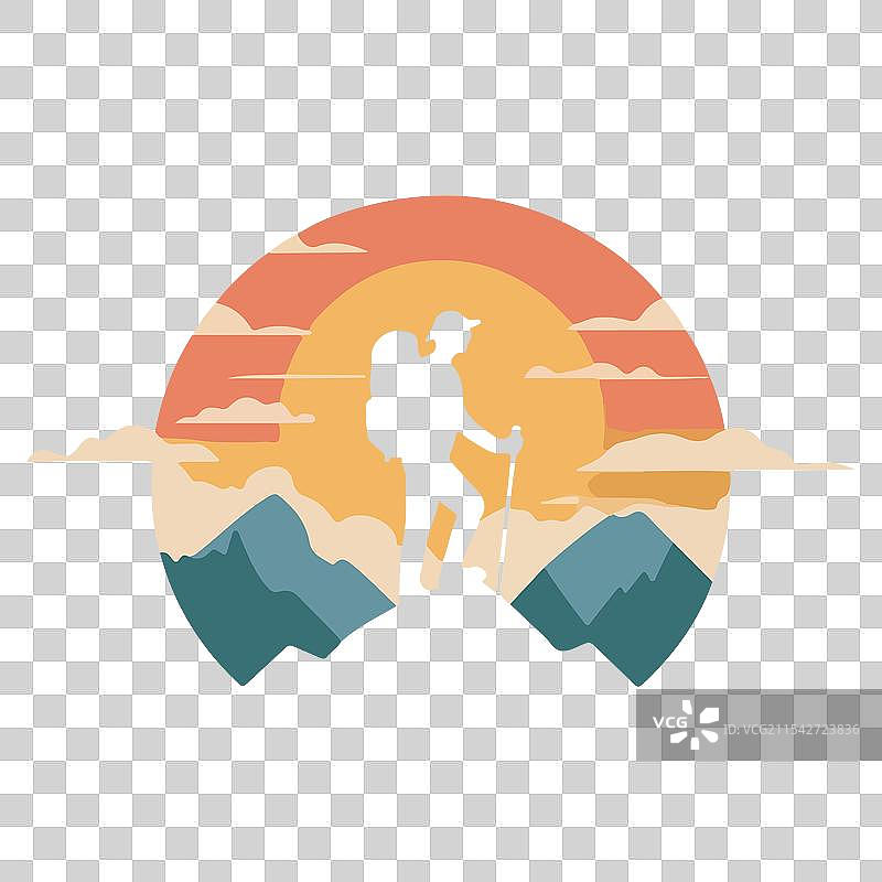 男士徒步旅行T恤设计图片素材