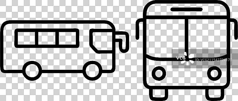 公交车图标线条艺术设计图片素材