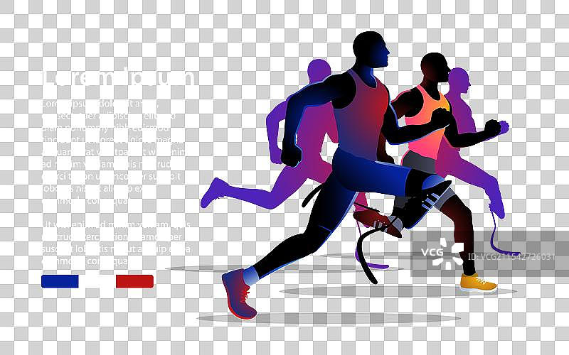 运动员赛跑的剪影，留白空间图片素材