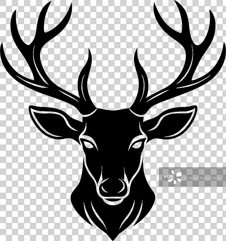 鹿头剪影图片素材