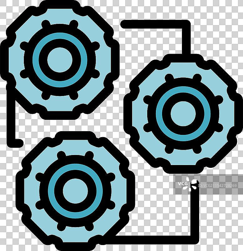 带有连接齿轮的数字网络算法图片素材