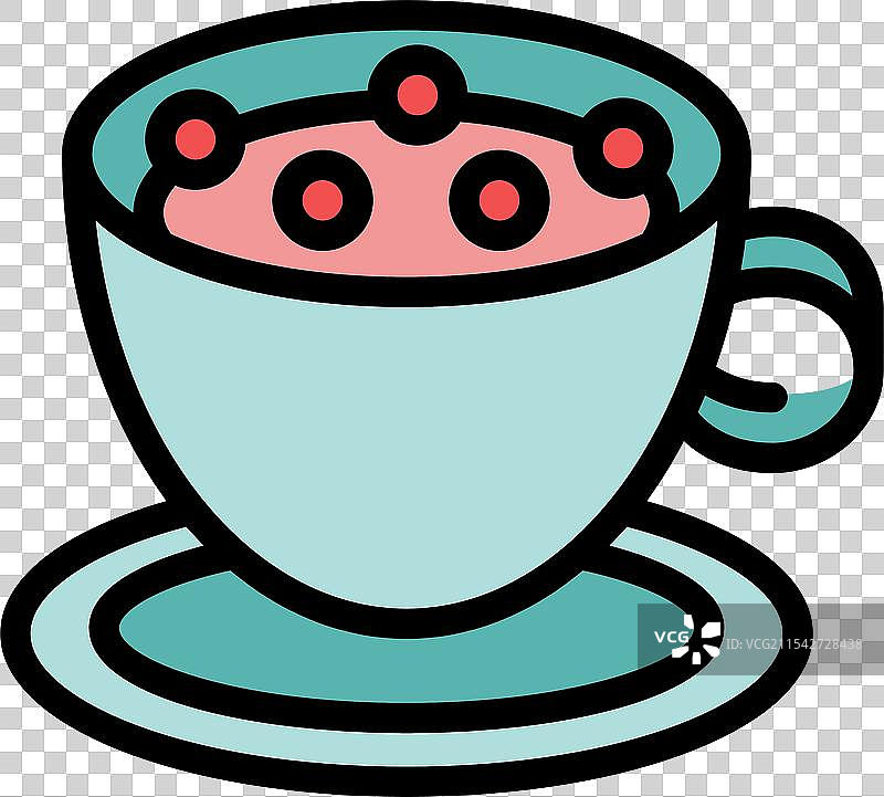 一杯新鲜水果茶，上面放着浆果。图片素材