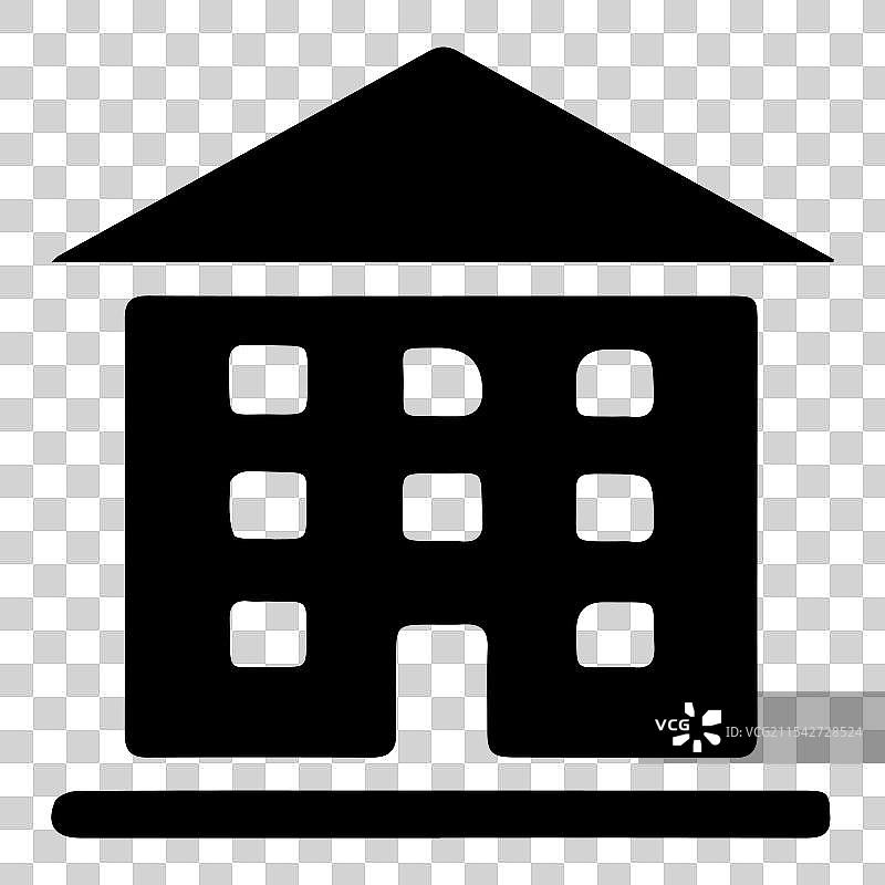 包含房屋的建筑图标集图片素材