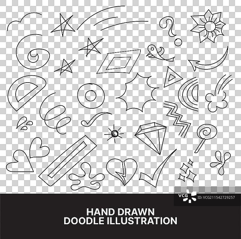 一组异想天开的手绘涂鸦图片素材