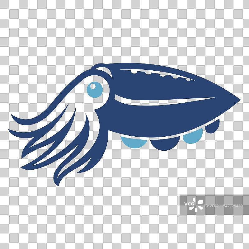 优雅的墨鱼标志轮廓图片素材