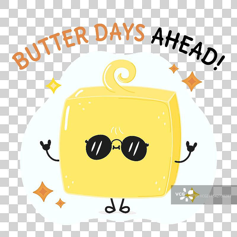 手绘卡通可爱黄油角色图片素材