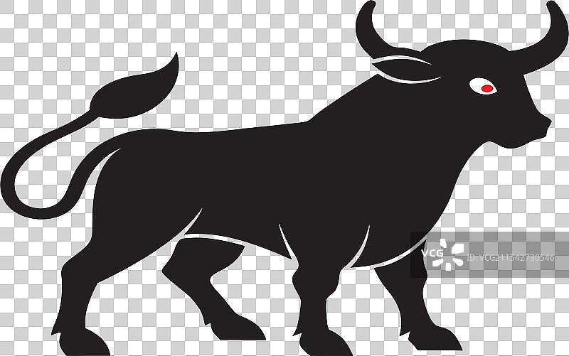 黑色公牛红眼图标图片素材