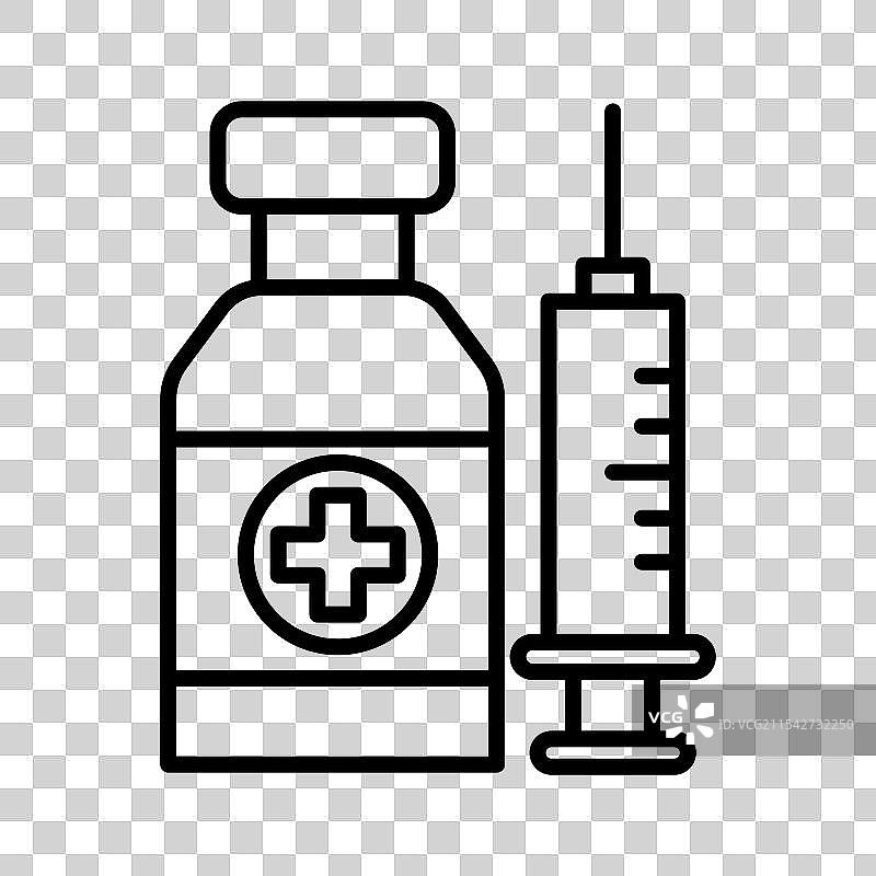 药瓶和注射器图标图片素材