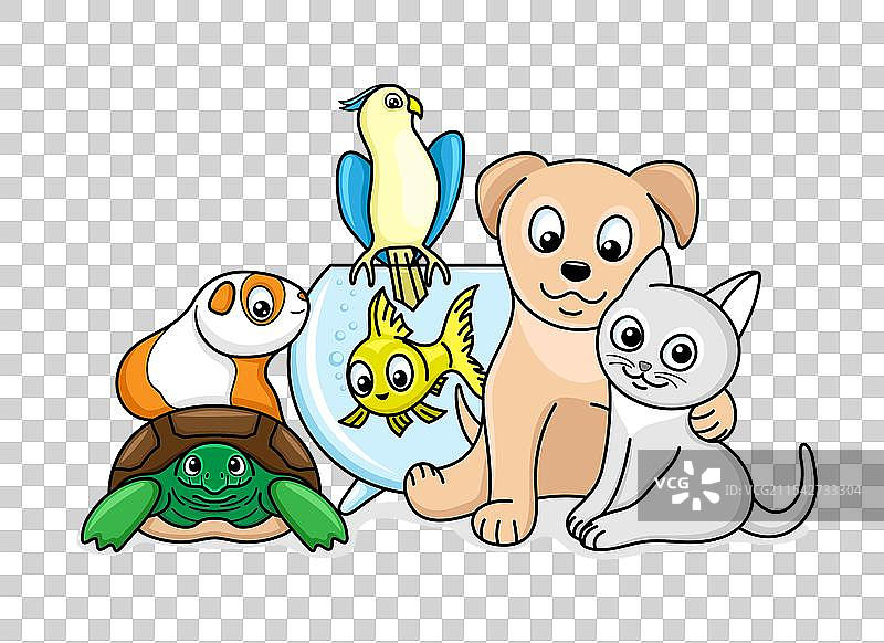 可爱的宠物卡通图标图片素材