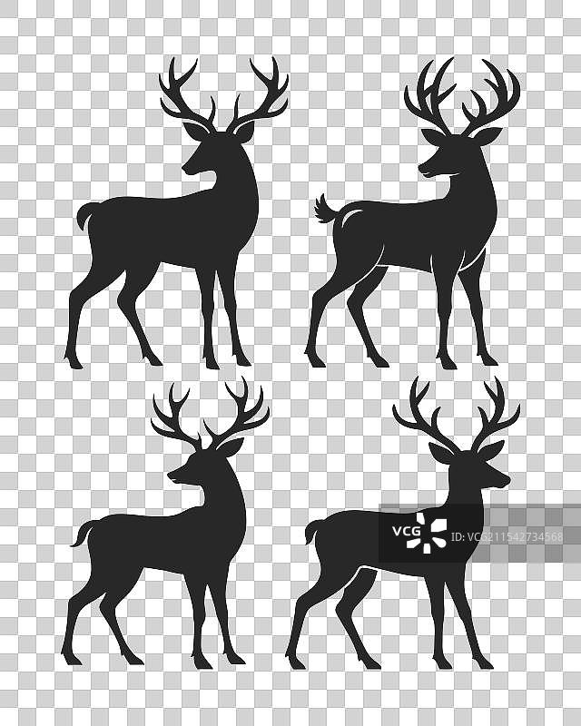 鹿的剪影图片素材